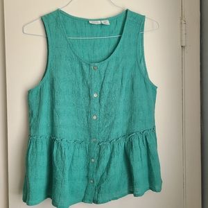 Sigrid Olsen Linen Sleeveless Top Size M